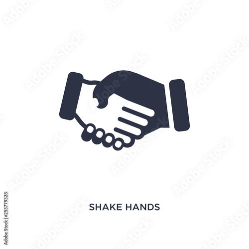 shake hands icon on white background. Simple element illustration from education concept.