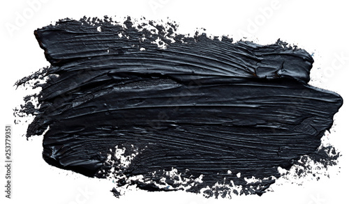 Template for your banner text - hand drawn textured black oil paint brush stroke, isolated on white background.  EPS10 vector illustration.