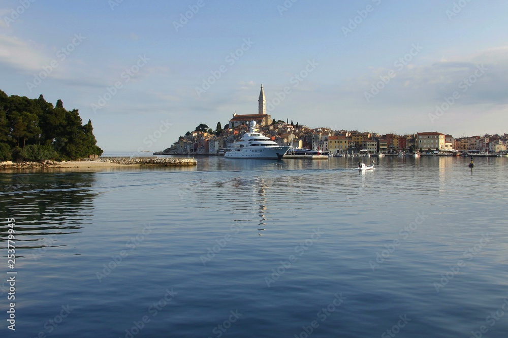 rovinj, Croatia, city, yacht, sea, town, rovinj, water, old, architecture, boat, panorama, istria, view, church, building, landscape, port, tower, 