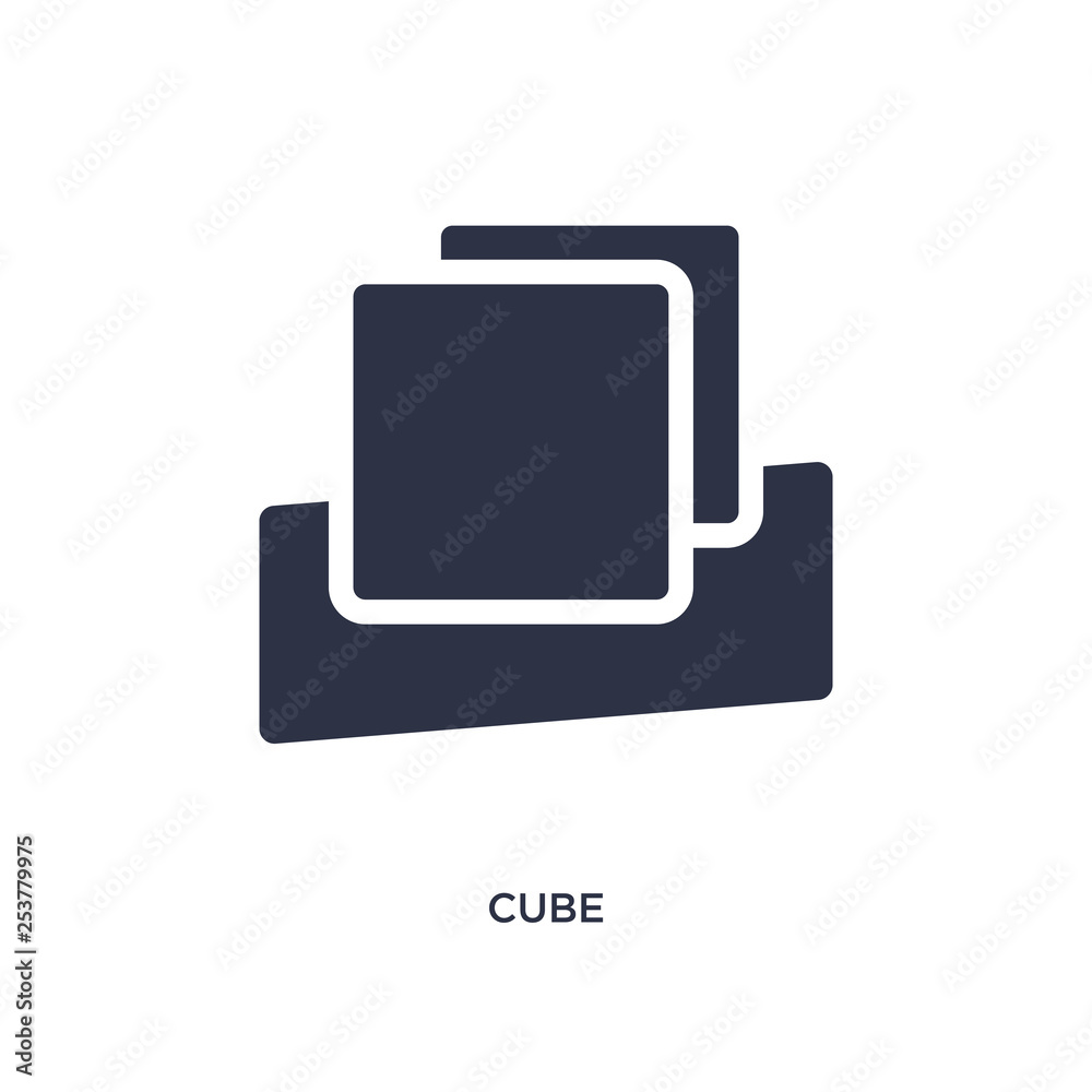 cube icon on white background. Simple element illustration from education 2 concept. cube icon on white background. Simple element illustration from education 2 concept.