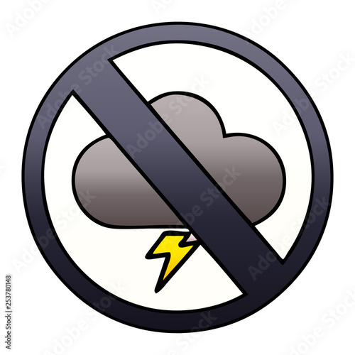 gradient shaded cartoon weather warning sign