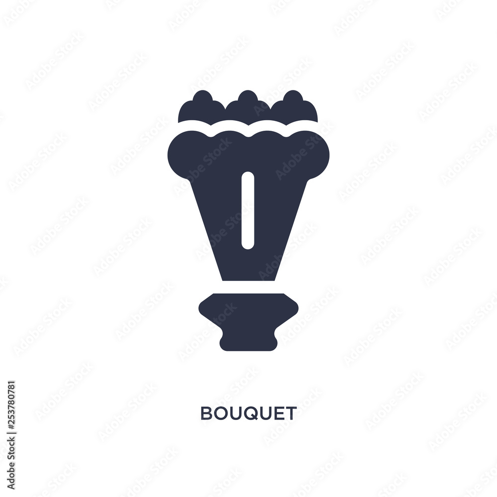 bouquet icon on white background. Simple element illustration from graduation and education concept.
