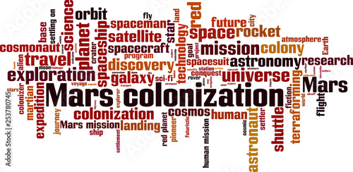 Mars colonization word cloud