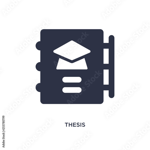 thesis icon on white background. Simple element illustration from graduation and education concept.