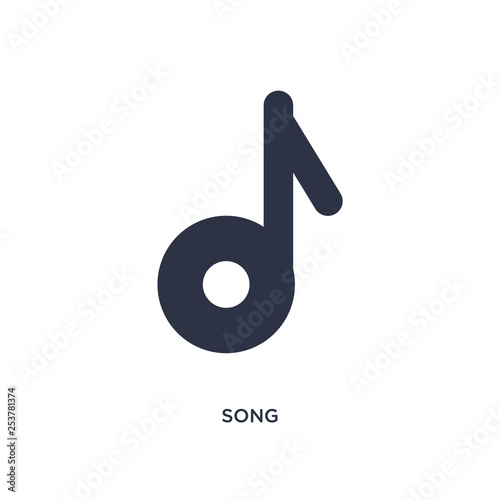 song icon on white background. Simple element illustration from literature concept.