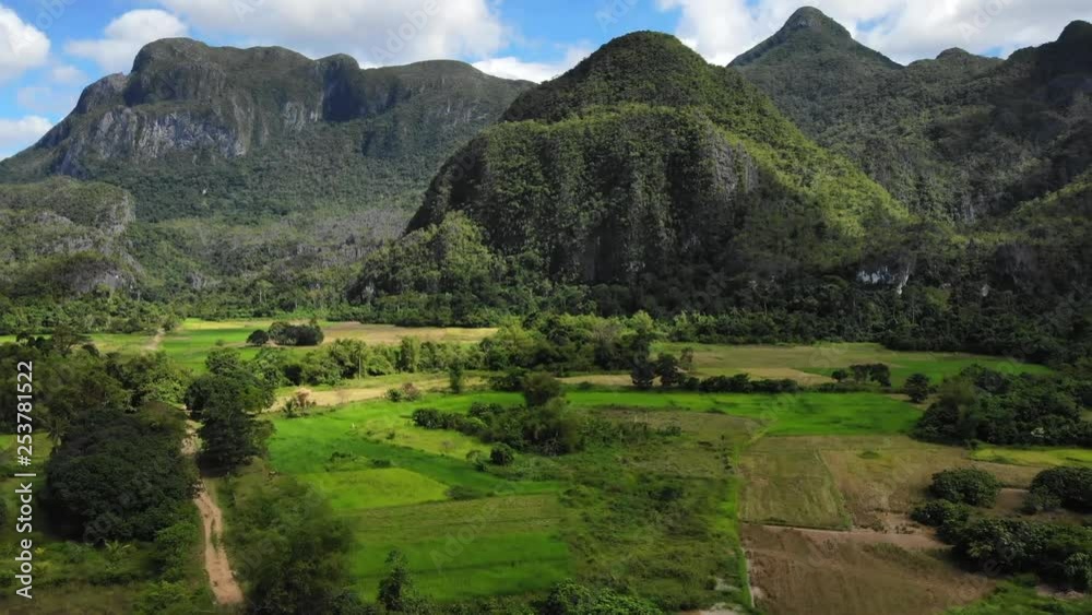 Dramatic Aerial View Tropical Mountain Landscape. Dramatic Aerial View Tropical Mountain Landscape.