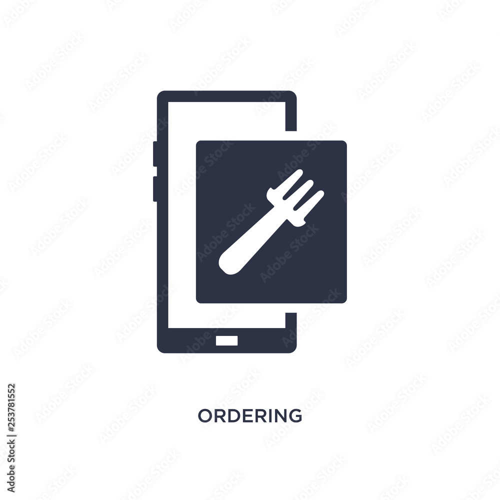 ordering icon on white background. Simple element illustration from fast food concept. ordering icon on white background. Simple element illustration from fast food concept.