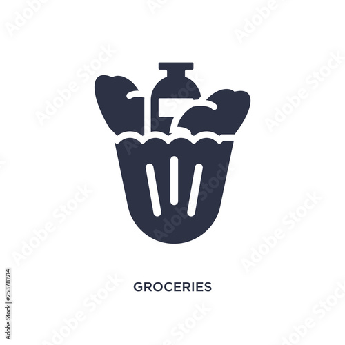 groceries icon on white background. Simple element illustration from fast food concept.
