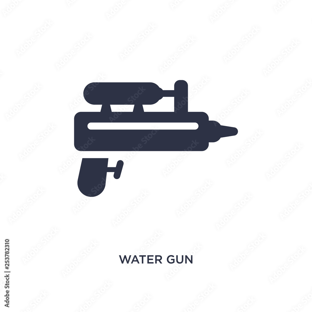 water gun icon on white background. Simple element illustration from free time concept. water gun icon on white background. Simple element illustration from free time concept.