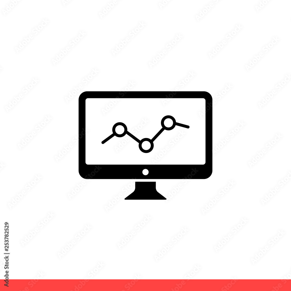Analytics vector icon, adwords symbol. Simple, flat design for web or mobile app Analytics vector icon, adwords symbol. Simple, flat design for web or mobile app