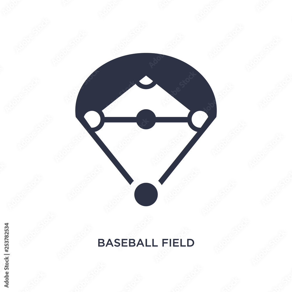 baseball field icon on white background. Simple element illustration from free time concept. baseball field icon on white background. Simple element illustration from free time concept.