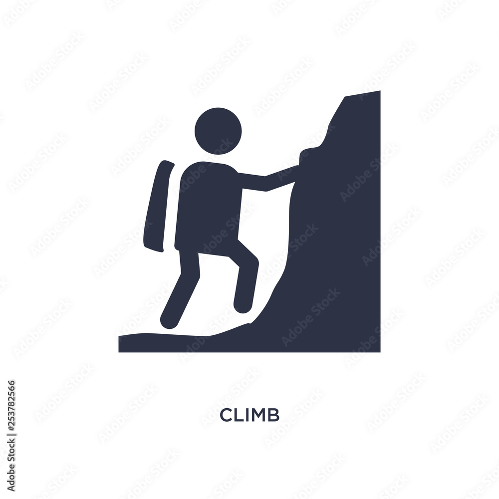 climb icon on white background. Simple element illustration from free time concept.