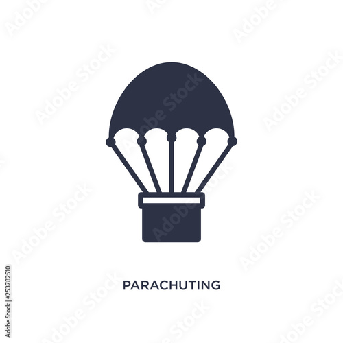 parachuting icon on white background. Simple element illustration from free time concept.