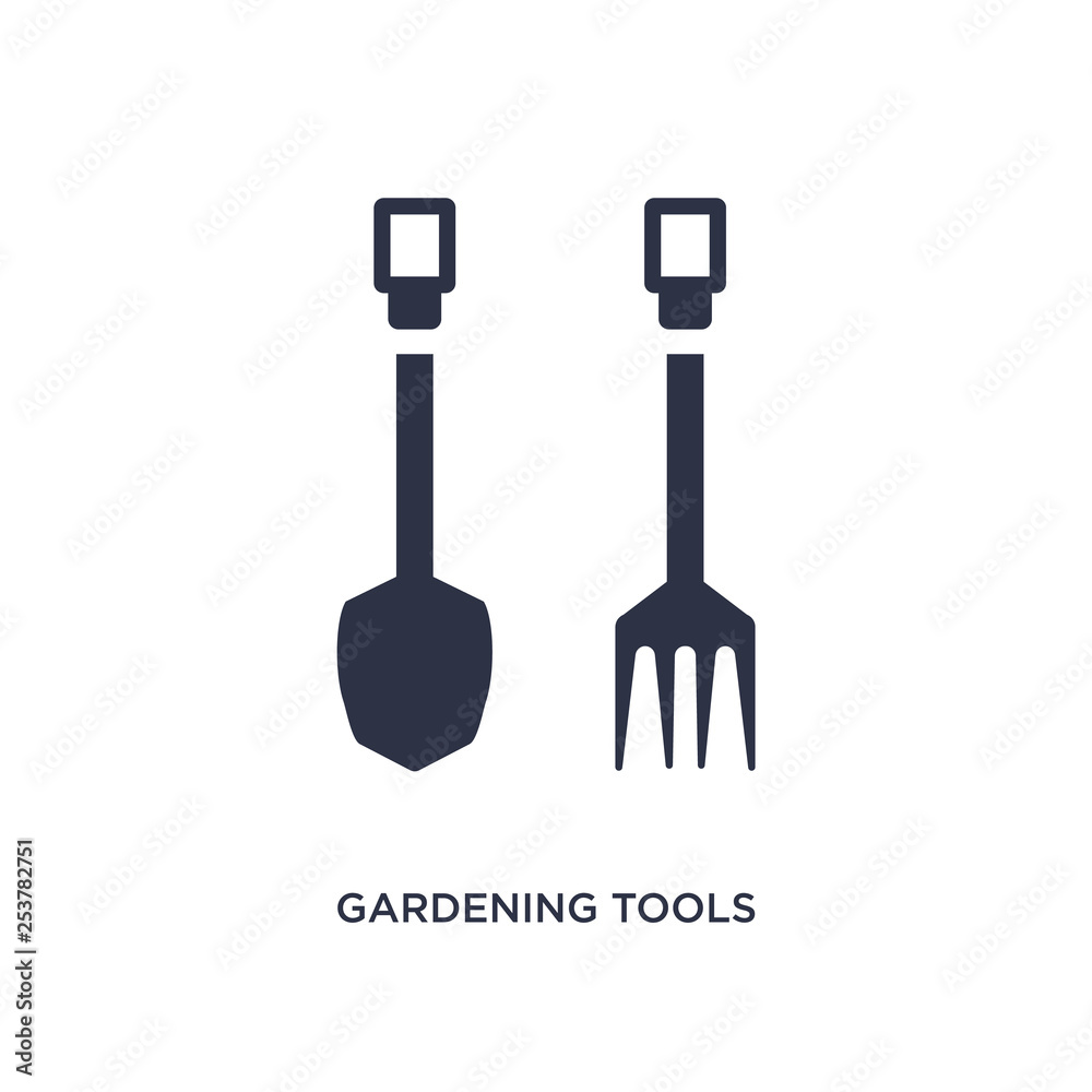 Fototapeta premium gardening tools icon on white background. Simple element illustration from hobbies concept.
