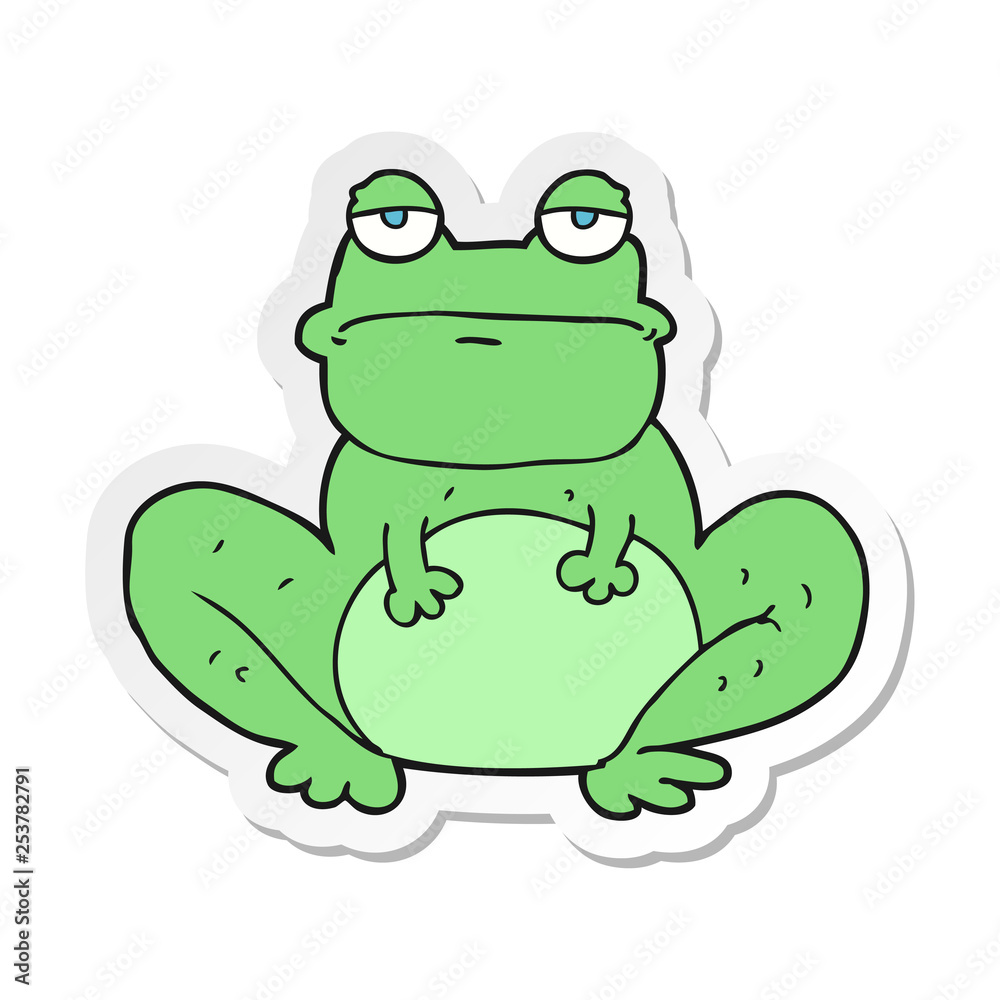 sticker of a cartoon frog sticker of a cartoon frog