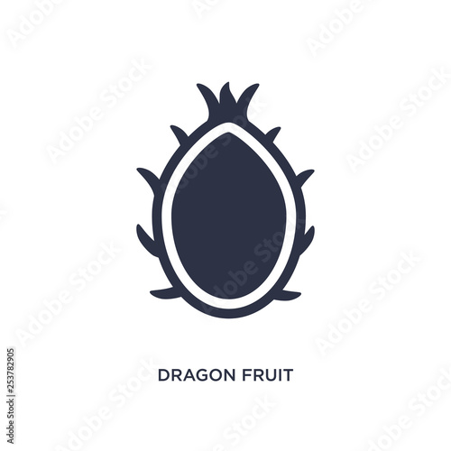 dragon fruit icon on white background. Simple element illustration from fruits and vegetables concept.