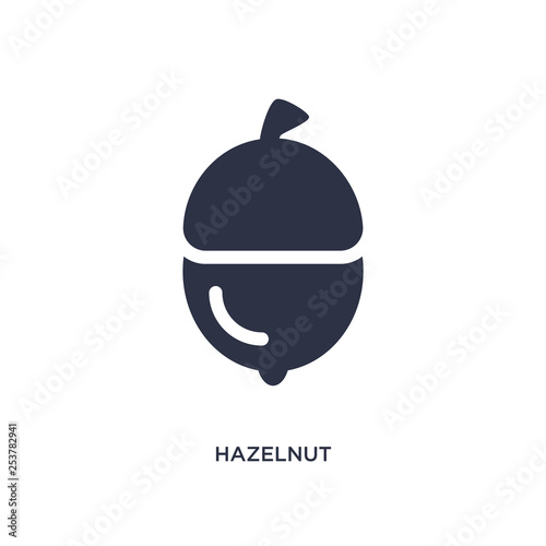 hazelnut icon on white background. Simple element illustration from fruits and vegetables concept.