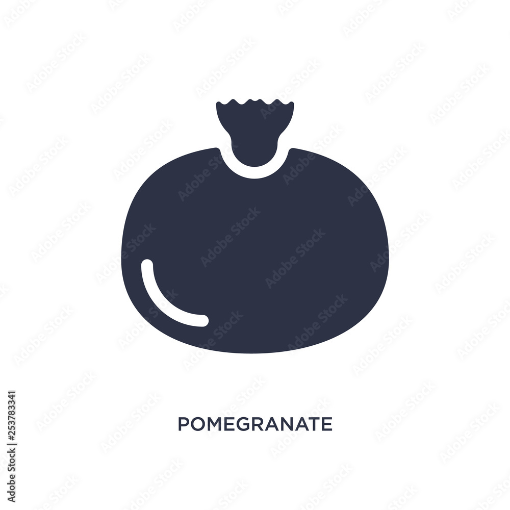 Obraz premium pomegranate icon on white background. Simple element illustration from fruits concept.