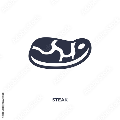 steak icon on white background. Simple element illustration from gastronomy concept.