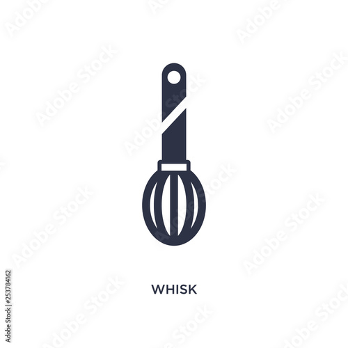 whisk icon on white background. Simple element illustration from gastronomy concept.