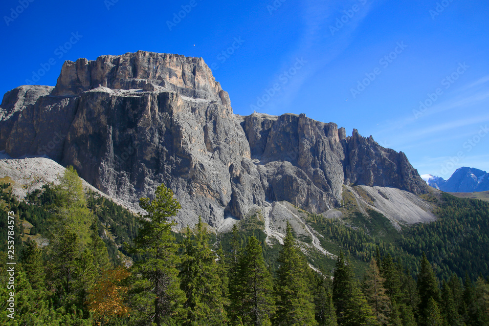 Sella Gebirgsmassiv, Dolomiten, Südtirol, Italien, Europa