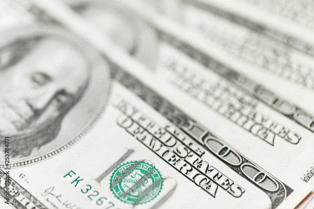 US dollars banknotes texture. Money of american hundred dollar US dollars banknotes texture. Money of american hundred dollar