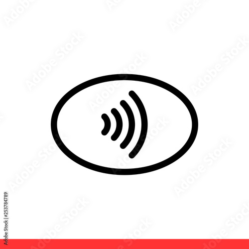 Nfc vector icon, fast payment symbol. Simple, flat design for web or mobile app