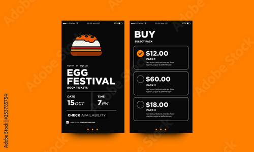 Egg Festival Ticket Booking App Interface Design