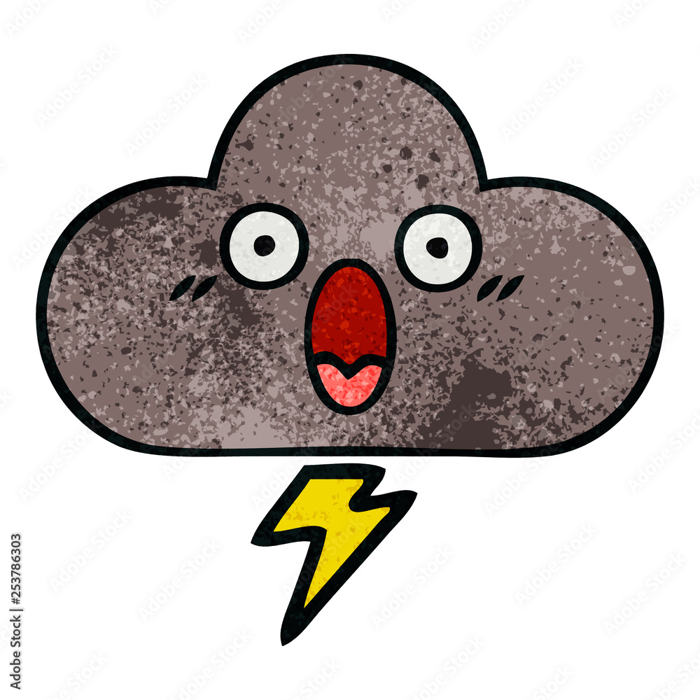Fototapeta premium retro grunge texture cartoon storm cloud