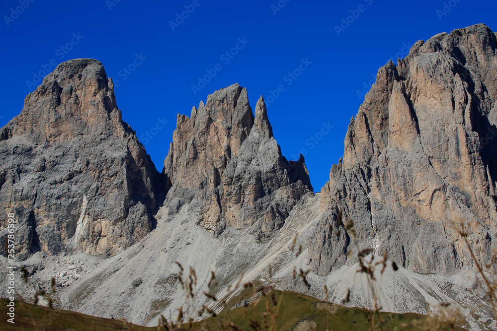 Langkofel Bergmassiv, Dolomiten, Südtirol, Italien, Europa