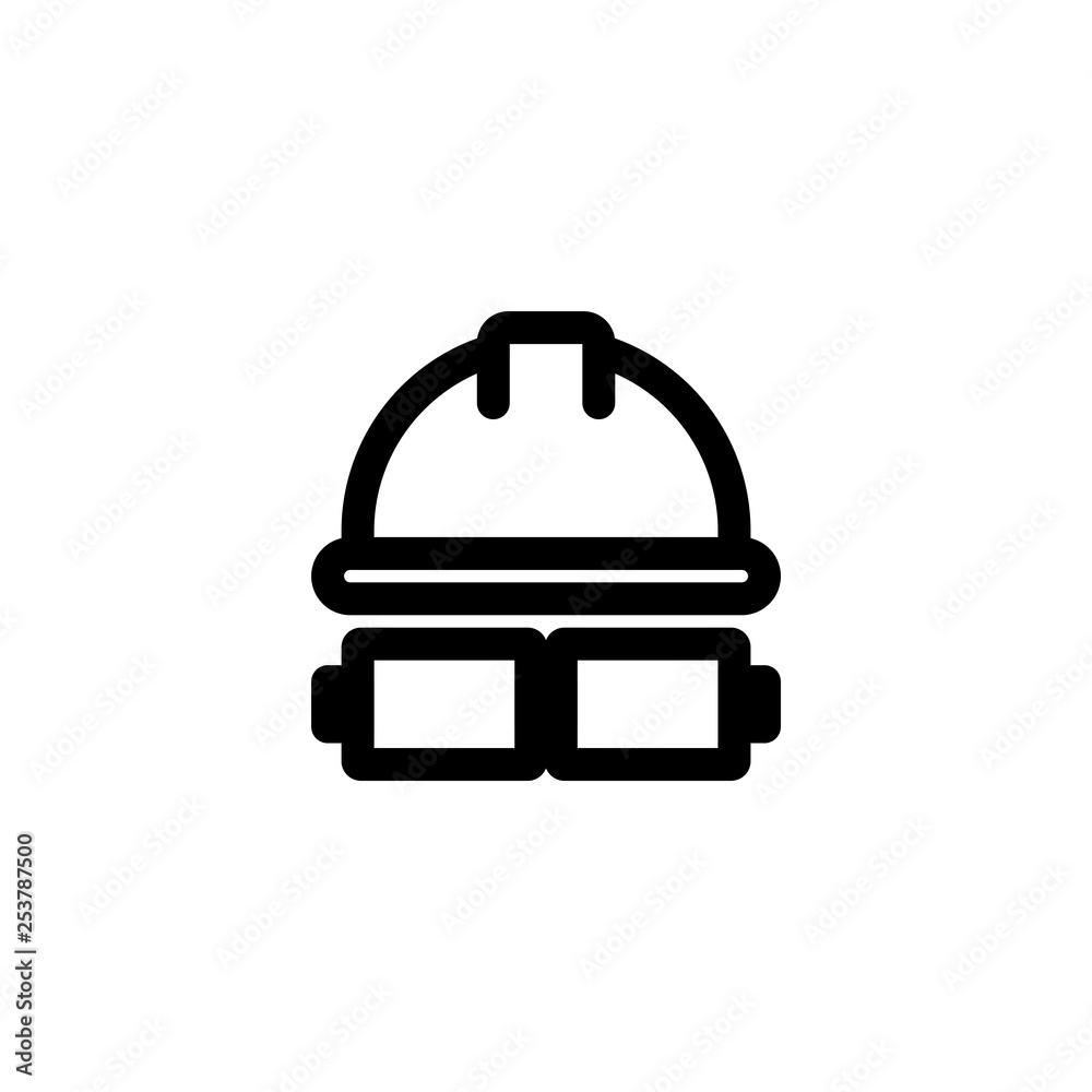 Engineer hat and glass icon. Building sign Engineer hat and glass icon. Building sign