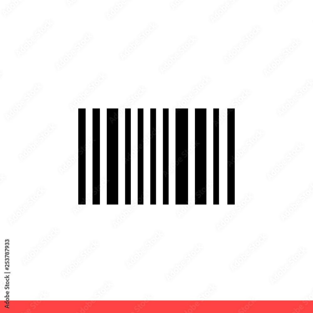 Barcode vector icon, label symbol. Simple, flat design for web or mobile app