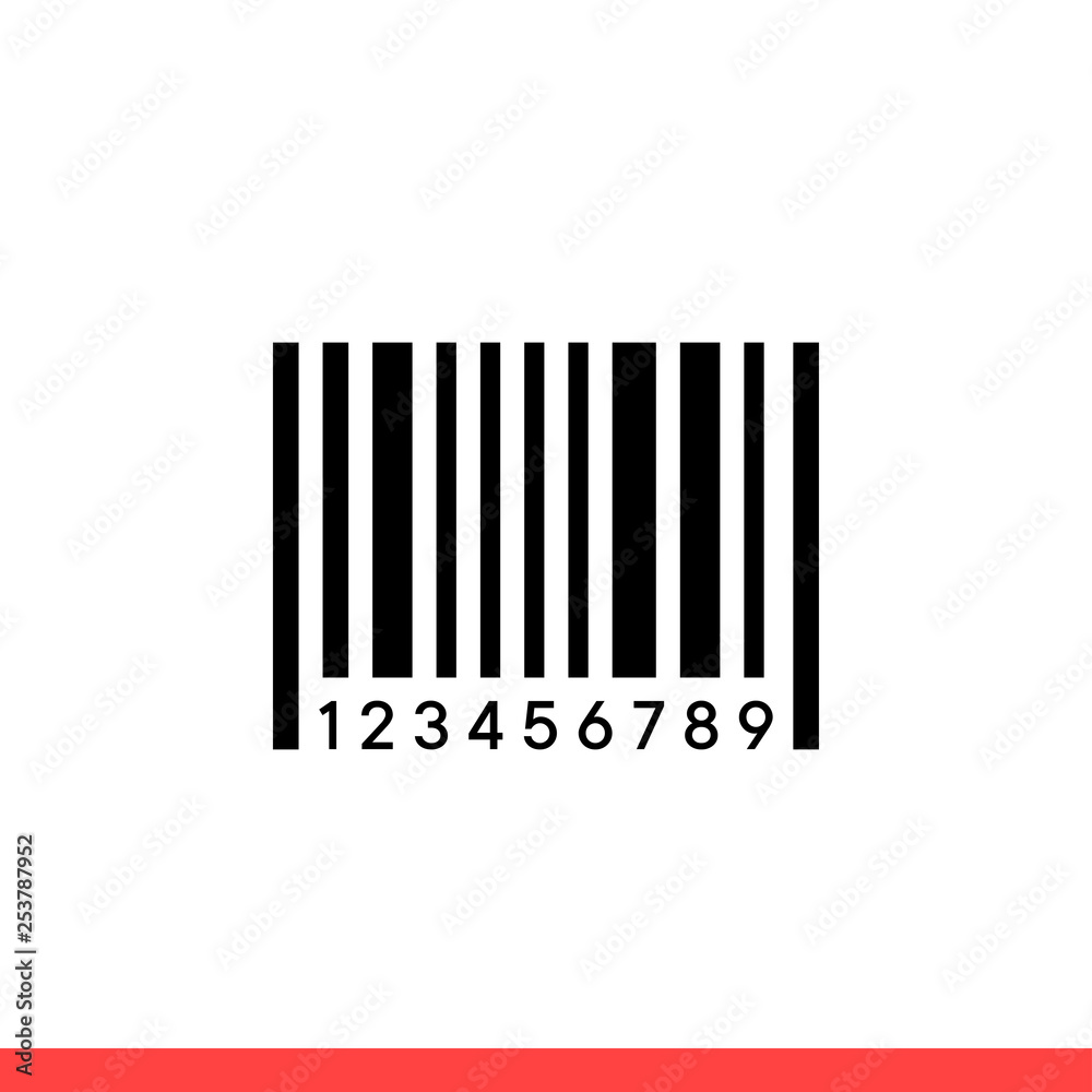 Barcode vector icon, label symbol. Simple, flat design for web or mobile app Barcode vector icon, label symbol. Simple, flat design for web or mobile app