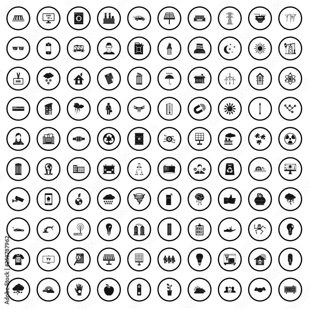 100 solar energy icons set in simple style for any design vector illustration 100 solar energy icons set in simple style for any design vector illustration