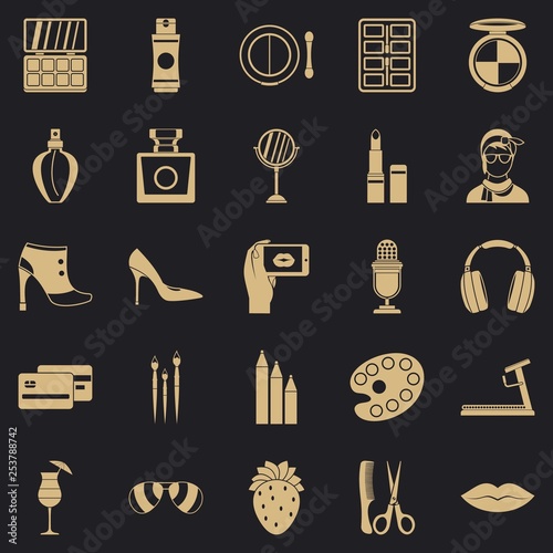 Hangout icons set. Simple set of 25 hangout vector icons for web for any design