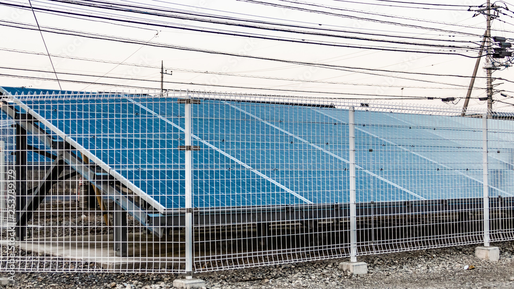 Solar panels in urban area, alternative energy Solar panels in urban area, alternative energy
