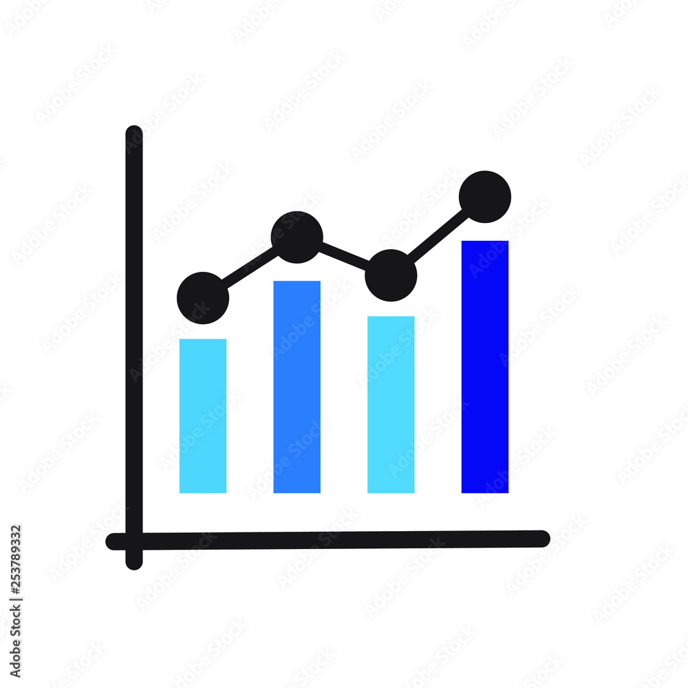 Statistics icon isolated, infographic chart symbol.