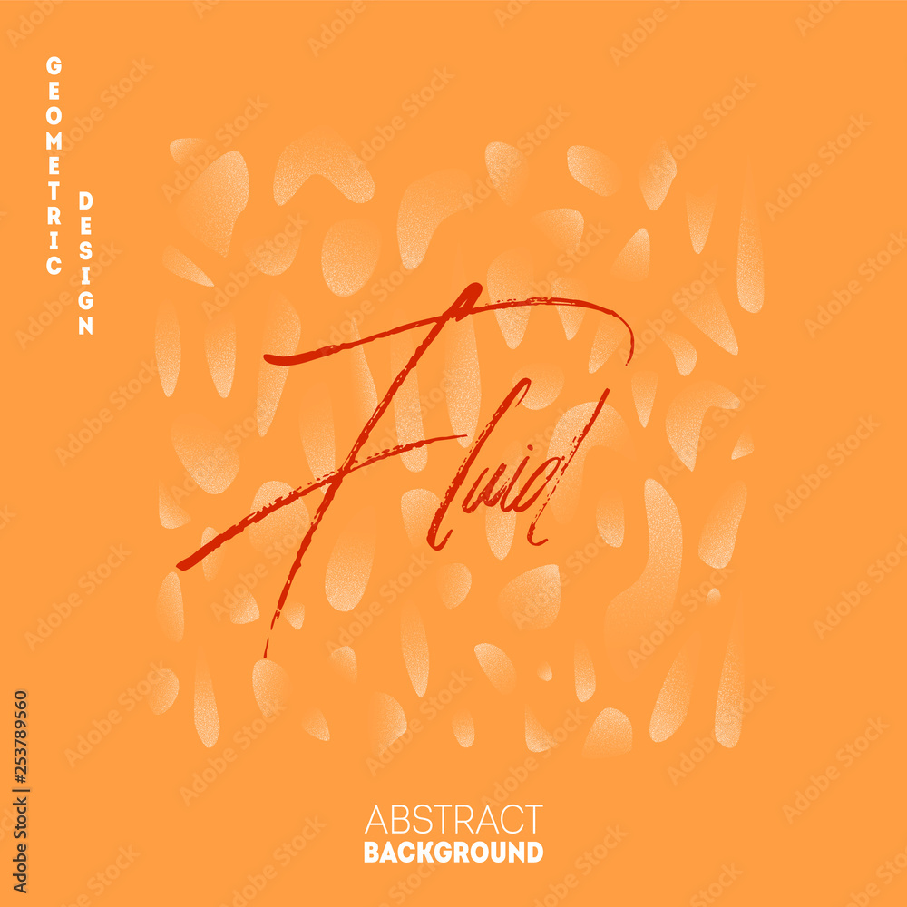 Fototapeta premium Vector template decorated with fluid liquid shapes. Modern abstract background with grain texture.