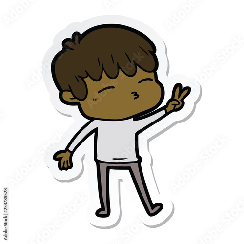 sticker of a cartoon frustrated man