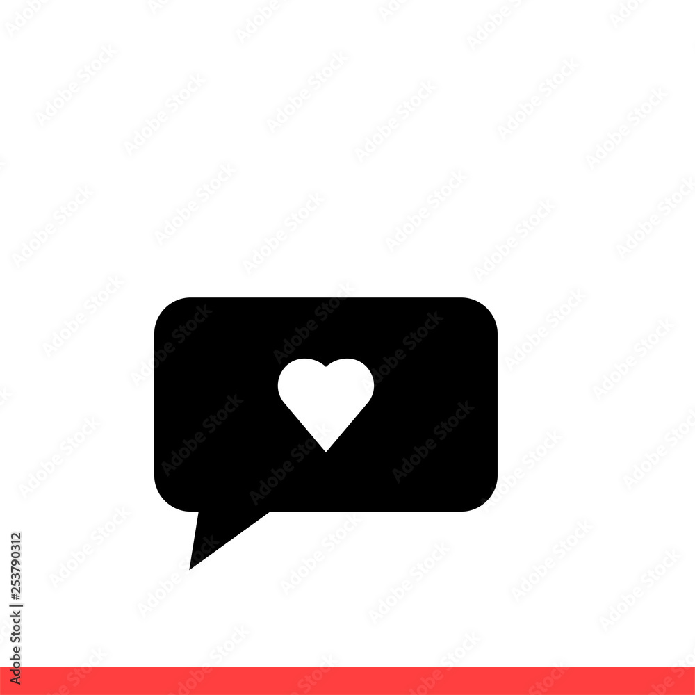 Love message vector icon, dear communication symbol. Simple, flat design for web or mobile app Love message vector icon, dear communication symbol. Simple, flat design for web or mobile app