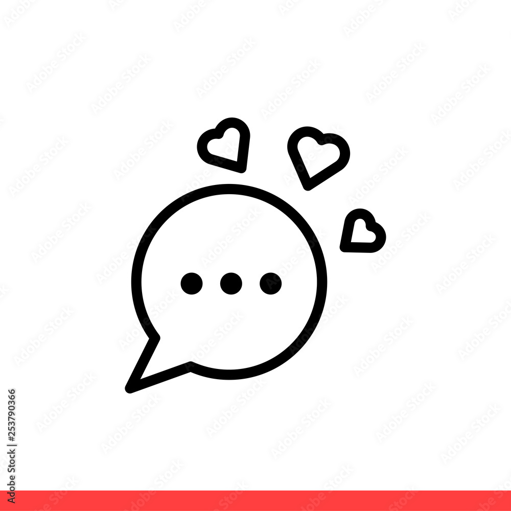 Love message vector icon, dear communication symbol. Simple, flat design for web or mobile app Love message vector icon, dear communication symbol. Simple, flat design for web or mobile app