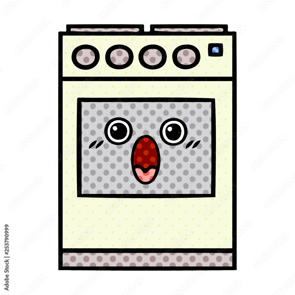 comic book style cartoon kitchen oven comic book style cartoon kitchen oven