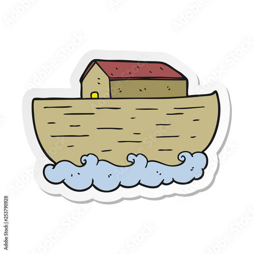 sticker of a cartoon noahs ark