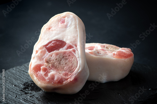 Canvas Print Raw pork shank for aspic.