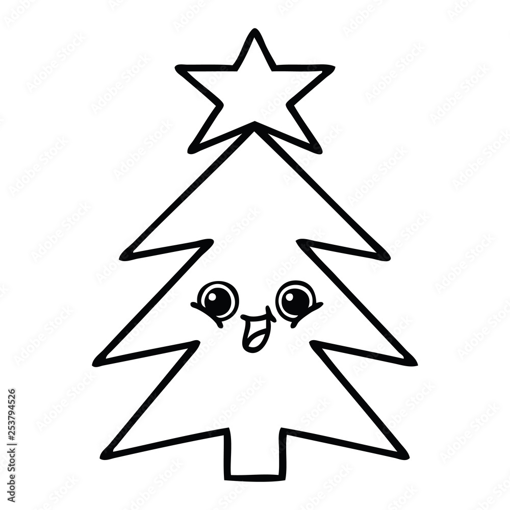 line drawing cartoon christmas tree line drawing cartoon christmas tree