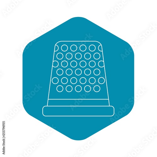 Thimble icon. Outline illustration of thimble vector icon for web