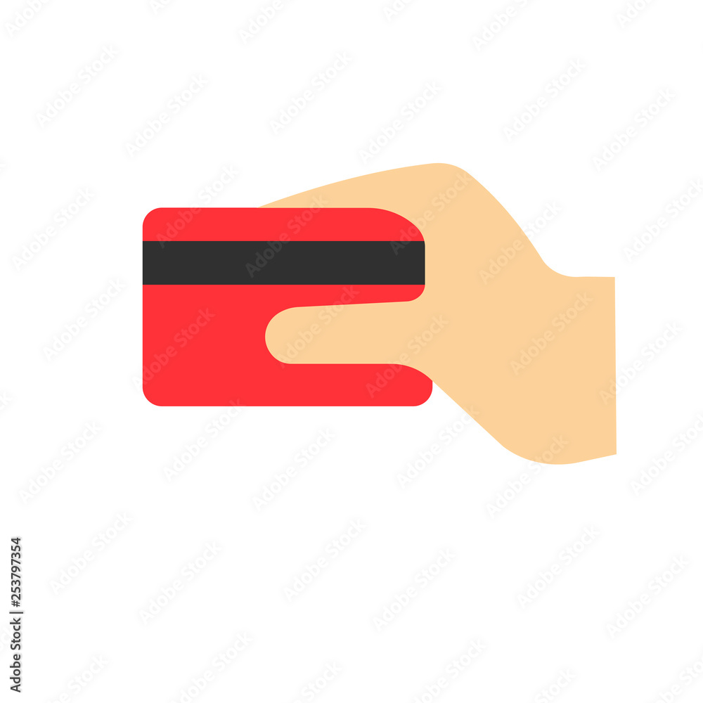 Bank card in hand vector graphics Bank card in hand vector graphics