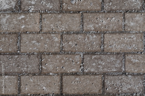 Rock Salt on Brick Sidewalk