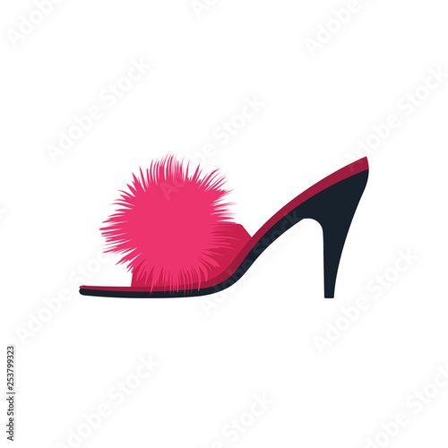 Woman pom-pom shoe icon