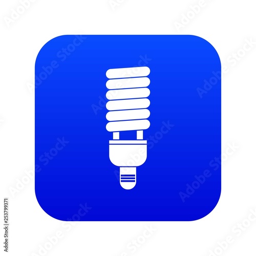 Fluorescent bulb icon digital blue for any design isolated on white vector illustration